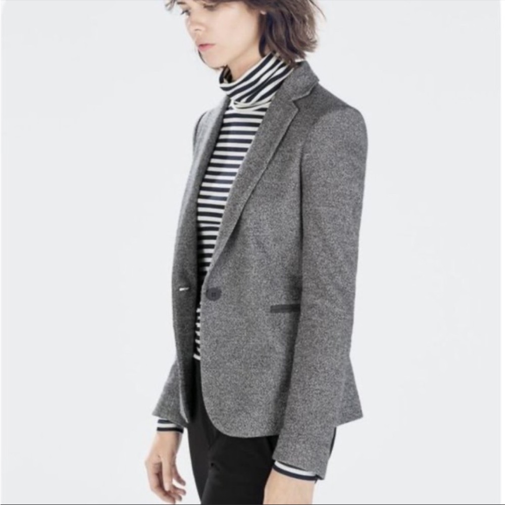 Zara Basic Blazer With Elbow Patches - image 2